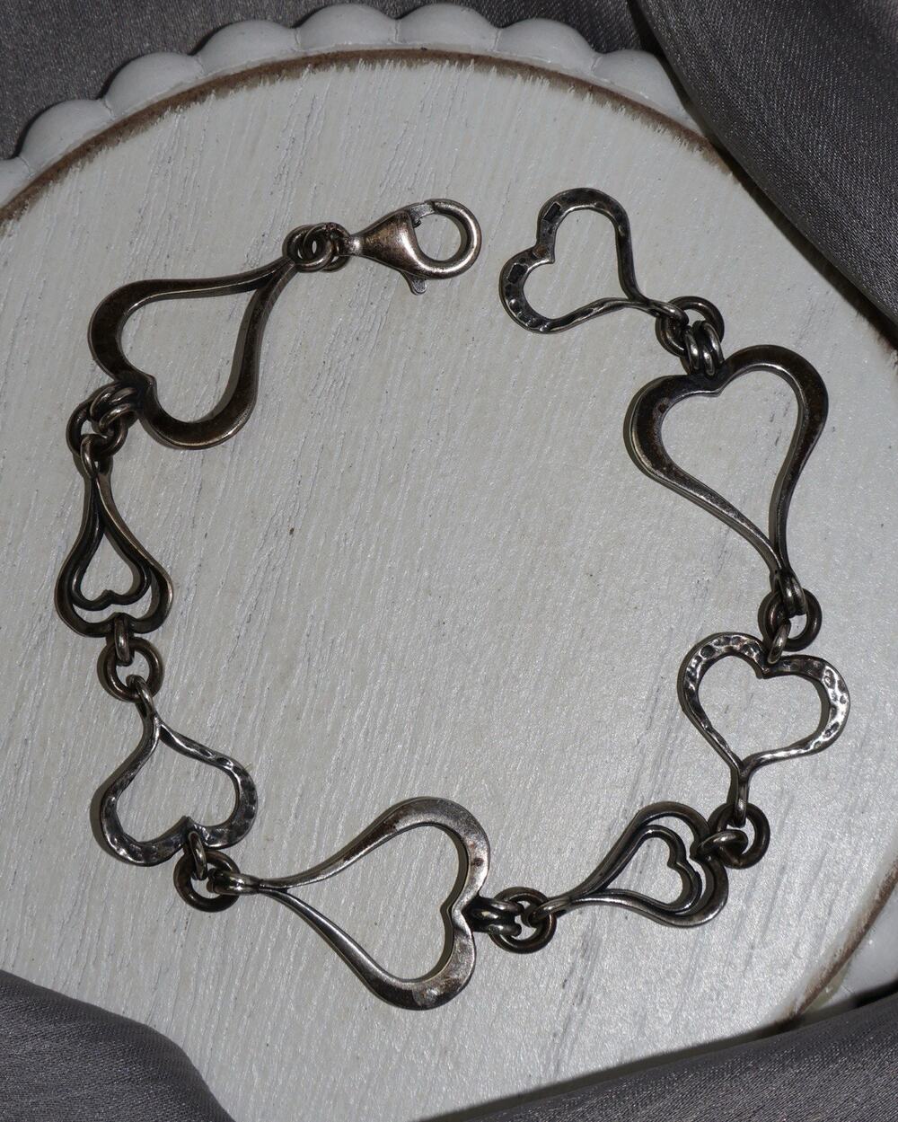 Silpada Sterling Silver Heart Bracelet 10.12G / 7.6in